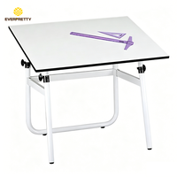 Table à dessin réglable en hauteur et en angle avec plateau inclinable, bureau de dessin technique pour l'école, la salle d'art, le bureau CE