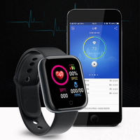 Montre connectée multifonctionnelle pour hommes et femmes, bracelet connecté pour téléphone, musique, fitness, sport, moniteur de sommeil, montre connectée Y68 D20