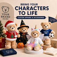 Ours en peluche personnalisé avec yeux brodés, licorne de Noël, animal en peluche de football, OEM ODM, directement de l'usine, haute qualité