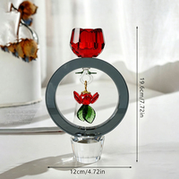Nouveau porte-bougie en cristal semi-artisanal en forme de tulipe, décoration de table pour la maison et la salle à manger, vente directe d'usine