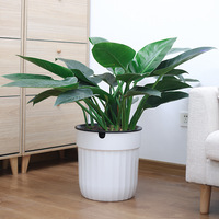 Meixuan Grand pot de fleurs auto-arrosant et respirant pour personnes paresseuses, blanc, sur pied, en résine PP, minimaliste