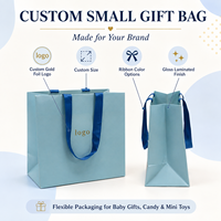 Sac cadeau en papier avec pelliculage brillant et poignées en ruban pour les cadeaux de fête de naissance, les fêtes d'anniversaire et les cadeaux pour nouveau-nés