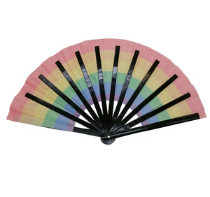 Rainbow Style Bamboo Folding Hand Rave <b>Fan</b> for Women/Men Chinese Japanese-Bamboo Art Craft - Product Image 2