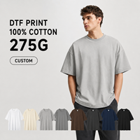 T-shirt Homme Personnalisé en Coton Lourd 100% avec Logo, Coupe Ample Décontractée, Épaules Tombantes, Vente en Gros