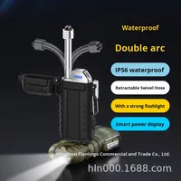 Briquet torche à double arc étanche pour l'extérieur Allume-cigare télescopique à rotation de 360 degrés pour le camping Plastique USA Tariff Free