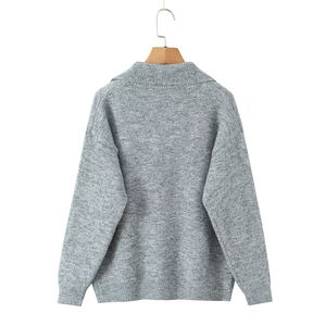 Suéter de Mujer, Primavera 2026, Nuevo Estilo Casual, Elegante, Holgado, con Solapa, Estilo Informal, Suéter con Solapa de Estilo Suave - Product Image 3