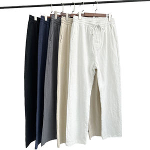 <span class=keywords><strong>M</strong></span>-4XL Sommer High-End Leinen hose Herren dünne Baumwoll-und Leinen hose Straight Lace Up Casual Pants - Product Image 2