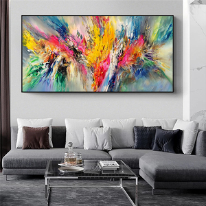 Dipinto a Olio su Tela con Paesaggio Astratto di <span class=keywords><strong>Nuvole</strong></span> Colorate, Poster e Stampe d'Arte da Parete per Soggiorno, Decorazione Casa - Product Image 3