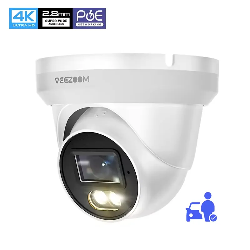 8MP/5MP insan vücudu algılama akıllı poe taret kamera 2.8mm sabit lens 4k açık güvenlik güvenlik kamerası renk gece görüş ile