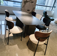 Ensemble de meubles de salle à manger en marbre pour maison moderne table à manger extensible de haute qualité pour 6-8 personnes modèle 3D