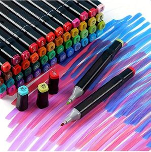ชุดปากกาไฮไลท์สองหัวสำหรับศิลปิน DIY ระดับโรงเรียน 120 สี ปากกามาร์คเกอร์แบบถาวร - Product Image 3