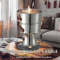 Bougie parfumée en métal avec logo personnalisé, faite à la main en cire de soja, cadeau de Noël, décoration d'intérieur, parfum longue durée