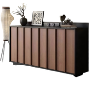 Buffet mobile de style médiéval, armoire à thé murale, meuble bas, armoire de rangement minimaliste en panneaux de particules, commode rétro