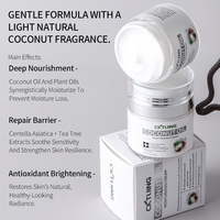 Crème hydratante pour le visage et les mains et les pieds à l'acide hyaluronique et au collagène, soin de la peau, adoucissante, huile de coco biologique