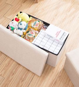 Salon chambre couloir pliable lit fin <span class=keywords><strong>banc</strong></span> cuir rembourré pouf pliant rangement tabouret - Product Image 3