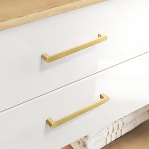 Gold Full Copper Cabinet <strong>Door</strong> Wardrobe Drawer Handle Luxury Copper Art Design with Solid Brass Handle for Bathrooms - Product Image 3