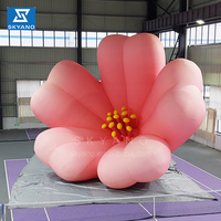 Fleurs Géantes Gonflables Fleur de Pêcher Éclairage LED Fleur Gonflable Rose Suspendue Sakura pour Décoration de Festival