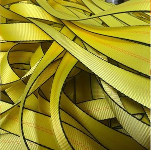 미국 표준 고강도 1 플라이 폴리에스터 리프팅 슬링 25mm-250mm 황색 웨빙 재료 - Product Image 3