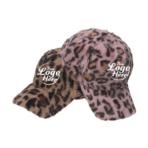 Gorra de Pelo de Conejo a la Moda con Estampado de Leopardo, Gorro de Invierno Ajustable y Transpirable, Estilo Unisex, Gorras de Béisbol - Product Image 4