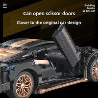 Set de Bloques de Construcción de Juguete a Escala 1:14, Diseño de Toro Negro y Dorado, Kit de Modelo de Plástico DIY para Niños