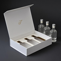 Boîte de papier de vin vide personnalisée de qualité supérieure carton recyclable blanc emballage de boîte cadeau de vin magnétique de luxe avec insertion découpée