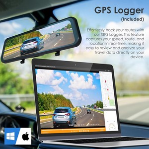 IPoster Dash Cam 12 Pollici con WIFI GPS, Telecamera HD con Visione a 360°, Sistema DVR per Auto, Registratore Specchietto Retrovisore, Kit Video 4 Canali 1080P - Product Image 2