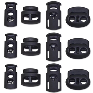 Bloqueur de cordon en plastique noir à ressort, à trou unique, <span class=keywords><strong>pour</strong></span> paracorde, cordon de serrage, cordon, lanière et lacet de chaussure - Product Image 4