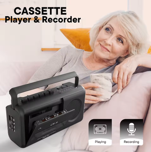 Registratore a Cassette Portatile Vintage con Radio, Convertitore <span class=keywords><strong>MP3</strong></span>, Multibanda FM/AM/SW, Supporto USB/Scheda SD, Altoparlante Wireless - Product Image 2