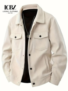 Vendita Diretta dalla Fabbrica Giacca Casual Sportiva in <span class=keywords><strong>Velluto</strong></span> a Coste con Bottoni e Tasche <span class=keywords><strong>Camicia</strong></span> da <span class=keywords><strong>Uomo</strong></span> con Colletto e Maniche Lunghe - Product Image 3