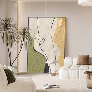 Abstract Oil Canvas Wall Art Contemporary Living Room Decor <b>Large</b> Size Single <b>Frame</b> Aluminum Alloy <b>Frame</b> - Product Image 2