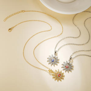 Collar Versátil de Alta Gama con Diseño de Llama Solar y Ojo de Diablo, Cadena de Clavícula de Lujo Ligero, Accesorios de Moda - Product Image 2