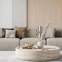 Table basse italienne moderne et minimaliste en bois massif et pierre frittée, convertible pour salle à manger et salon, avec éléments métalliques silencieux
