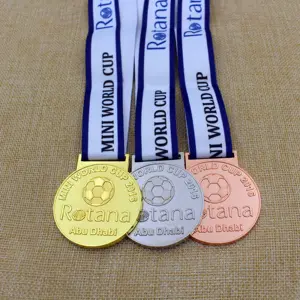 Medalha esportiva 3D personalizada de fábrica com 15 anos, ouro, prata, bronze, liga de zinco, basquete, futebol, troféus e placas