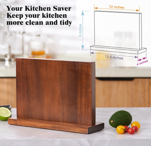 Bloc à couteaux magnétique, organiseur de rangement pour couteaux avec aimants puissants, barre à couteaux murale pour comptoir de cuisine - Product Image 4