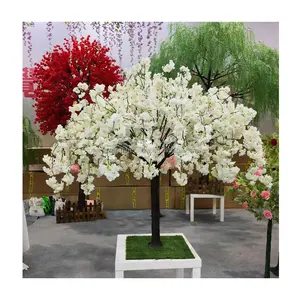 2024 Venda quente de seda flor artificial árvore flor peça central de mesa para decoração de casamento