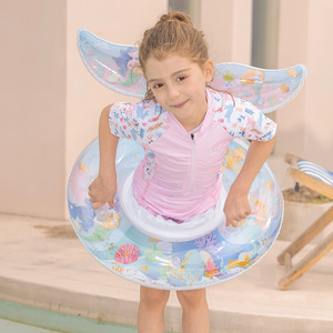 Flotador Inflable Infantil con Diseño de Sirena y Asas para Piscina o Parque Acuático, Edades 1-4, Forma Novedosa con Patrón de Dibujos Animados - Product Image 3