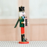 38CM Holz-Nussknacker-Soldat Figur mit Tafel Weihnachtsdekoration Handbemalte Nussknacker-Puppe Weihnachtsgeschenk
