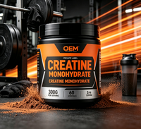 Bubuk Creatine Monohydrate OEM 300g Kemurnian Tinggi Suplemen Dewasa Pertumbuhan Otot Energi Dukungan Imunitas Tanpa Rasa