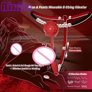 Vibrador de Clítoris y Vagina para Parejas, con Perlas de Rosa, Tipo Tanga, Control por Aplicación, Juguete Sexual para Adultos - Product Image 2
