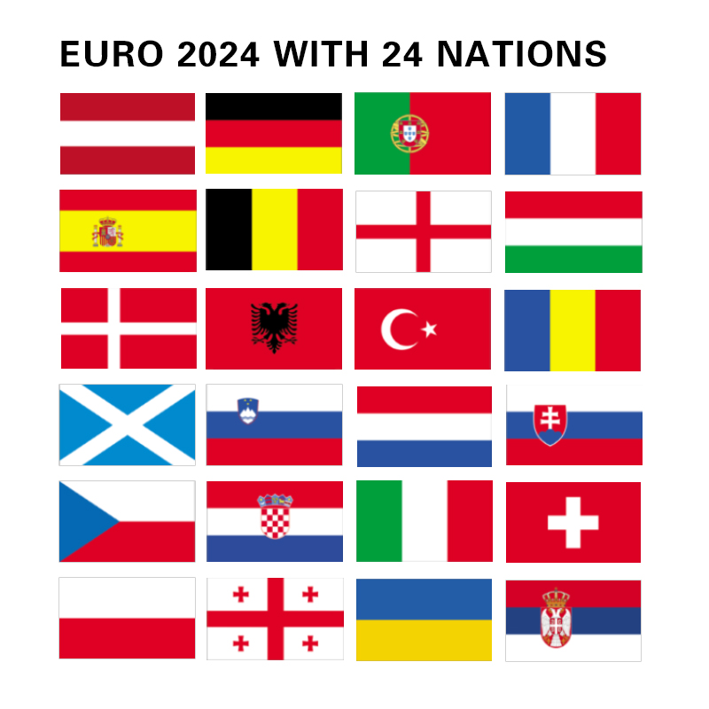24 Accesorios de País Copa Europea Bandera Nacional