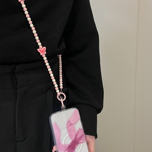 Cordon de <span class=keywords><strong>téléphone</strong></span> portable en perles ou chaîne, lanière <span class=keywords><strong>bandoulière</strong></span>, sangle de <span class=keywords><strong>téléphone</strong></span> papillon, cordons de suspension pour étui, accessoires de <span class=keywords><strong>téléphone</strong></span> portable charmants - Product Image 4
