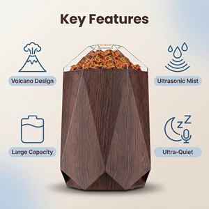 Humidificador Portátil con Efecto Volcán, Vaporizador Nano Suave con Lámpara de Llama Simulada, Humidificador Silencioso para Toda <span class=keywords><strong>la</strong></span> <span class=keywords><strong>Casa</strong></span> - Product Image 1