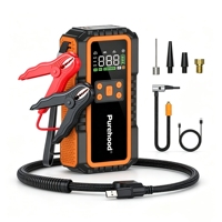 Démarreur de batterie de voiture d'occasion Purehood SUV avec compresseur d'air, charge rapide, marteau de secours portable pour camion