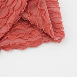Bandeau en tissu tricoté extensible rétro européen-américain, motif macarons, rayures horizontales, dentelle à volants, bordure de l'oreille, bandeau de yoga en tricot - Product Image 3