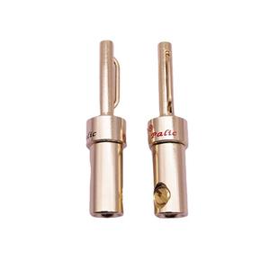 Conector de cable de altavoz, conector de audio profesional, conector tipo banana con resorte de cobre chapado en oro sin soldadura. - Product Image 2
