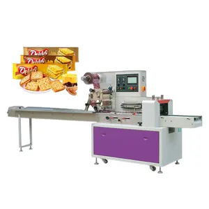 Automatic Horizontal Pillow Type Flow Food /Biscuit/Wafer/Cookie/Bread Full Servo Automatic Flow Muti-Function