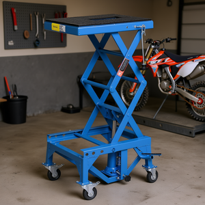 Cric à ciseaux pour moto Durhand, capacité 300 lbs, hydraulique, avec roues, pour petites motos tout-terrain, rampes et supports - Product Image 2