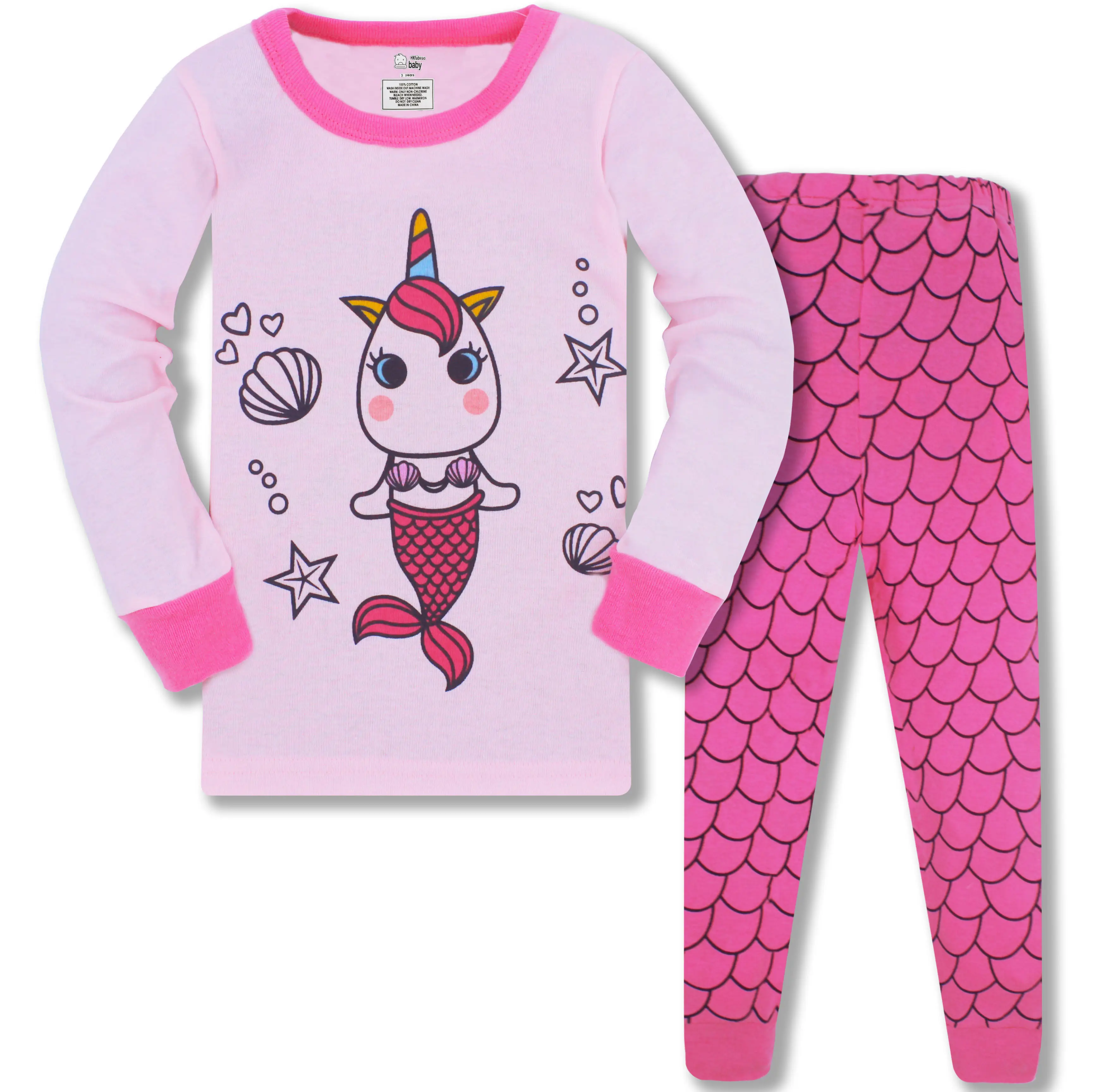 Farbe mich benutzer definierte Kinder tragen Kinder Pyjamas Cartoon Mädchen Pyjamas Sets Jungen Pyjama Kinder Set