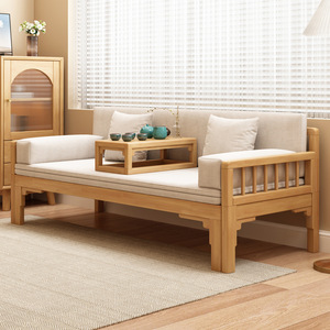 Luohan <b>Bed</b> Solid Wood <b>Sofa</b> <b>Bed</b> Foldable Dual Use For <b>Small</b> Apartments Living Room Japanese Minimalist Nordic Style - Product Image 2