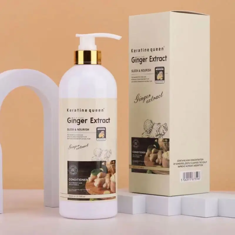 OEM personalizzato high-end etichetta all'ingrosso vegetariano verde naturale naturale zenzero shampoo crescita capelli